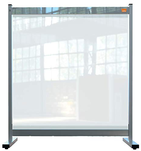 Nobo Schreibtisch-Trennwand, durchsichtige Schutztrennwand aus PVC-Folie, Hygieneschutz, Premium Plus, 770x860mm, 1915547