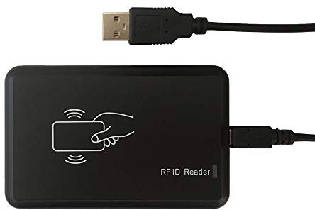 RFID-Lesegerät USB-Reader 125 KHz für EM4100 & 1326 Familien-Näherungskarten als USB-Tastatur-Eingang für Raspberry Pi Linux Android Win Mac iOS + 3 Karten