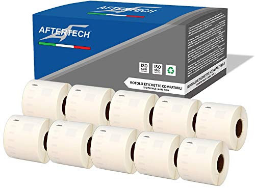 Aftertech 10x 99015 54x70mm Rollen kompatible Klebeetiketten (320 Etiketten/Rolle = 3200 insgesamt) für Dymo LabelWriter Seiko SLP Etikettendrucker S0722440 10x99015