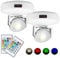 HONWELL Spot Lampe LED Wireless Deckenstrahler mit Fernbedienung 12 Farben Wechseln dartscheibe beleuchtung Dimmbares wandleuchte mit Drehbar Licht Kopf für Spiegelanstrich Dartscheibe,2 Stück