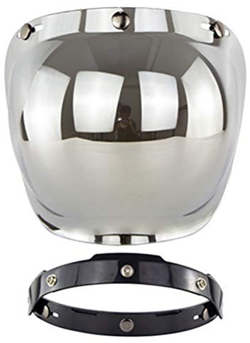 Akemaio Helm Retro Blasenspiegel Open Face Helm Visier Motorrad Helm Bubble Visier Bubble Shield Motorrad Helme Zubehör
