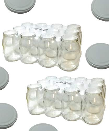 Generico Vaso Litri 1 per pomodori e Conserve Venduto in pacchi da 2x12 Pezzi Completo di Tappo