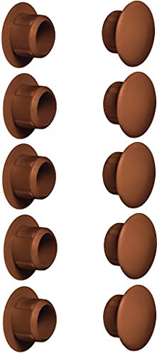 cyclingcolors 10x tappo chiusura plastica nero bianco grigio marrone mobili inserto cappuccio copriforo fori (Ø10mm/marrone RAL 8007)
