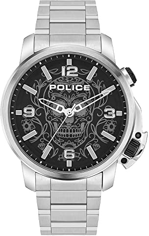 Police Watches Ferndale Herren Uhr analog Quarzwerk mit Edelstahl Armband PEWJJ2110003