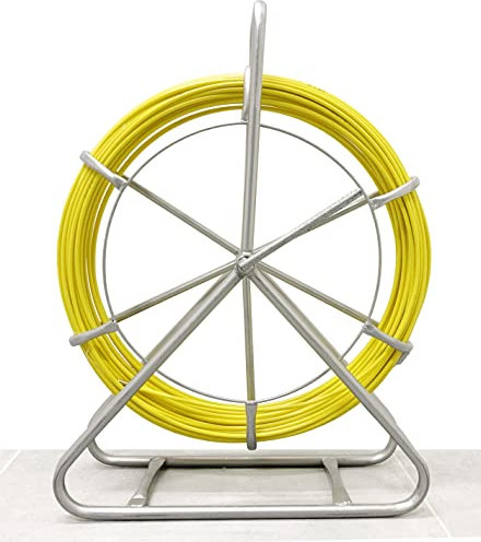 Elfcam® - Aiguille de Tirage en Fibre de Verre, Diamètre 6,0mm, Pour Câbles Fibre Optique (FTTH & FTTx) et Éléctrique (60m)