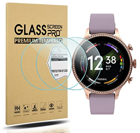 Diruite 3-Pack Pellicola Protettiva per Fossil Women's Gen 6 Pellicola Protettiva in Vetro Temperato, Pellicola Protettiva in Vetro HD per Fossil Women's Gen 6 Smart Watch [Anti-graffio] [No-Bubble]