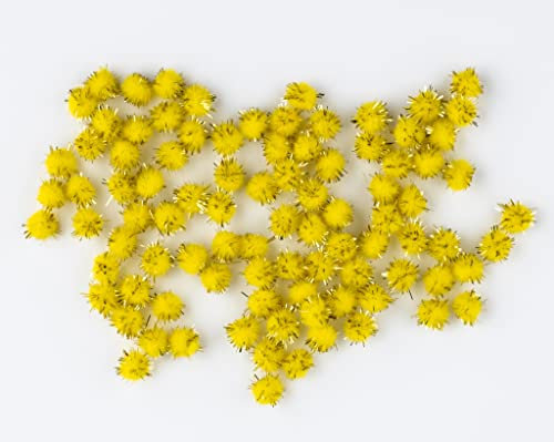 200 mini pompons zum basteln glitzer glitter gold in 10mm klein bastel zubehör pom pom bunt kugeln ponpons deko pompom plüsch