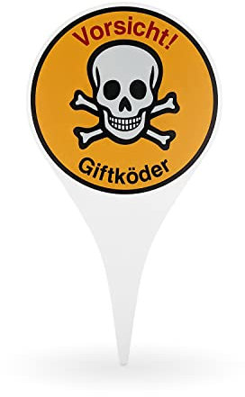 Betriebsausstattung24® Vorsicht! Giftköder | BxH: 18,0 x 33,5 cm | Aluminiumverbundplatte | Erdspieß zum Einstecken | Warnschild | Giftkennzeichnung | Rattengift Gefahr