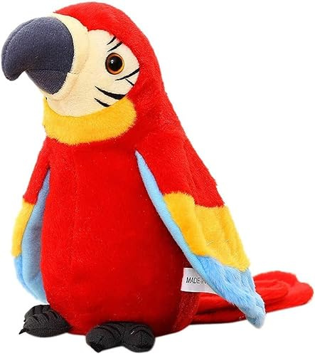 Suyamir Pappagallo Parlante per Bambini Parla Parlando Record,peluche parlante.Giocattolo Peluche che Riproduce la Voce Ripete Quello Che Dici. Regalo per Bambini e Neonati (ROSSO)