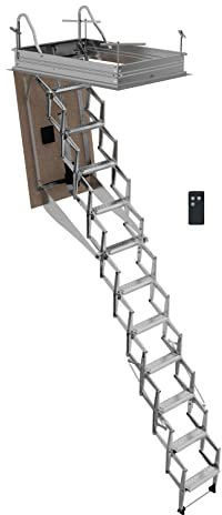 FGM SCALE - Scala Retrattile Motorizzata AutoAttic® Soffitta | Gradino Lato 50 | Misura 50x100 H=250-269 cm