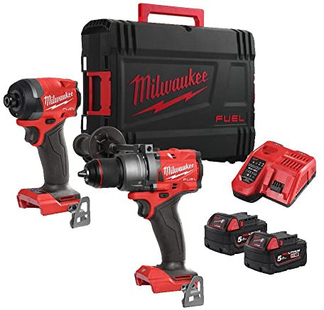 Milwaukee M18FPP2A3-502X 18V 2x5Ah Combi Drill/Impact Driver Kit