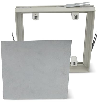 Fliesenrahmen magnetisch grau 406x606 mm | Innen 400x600 mm (40x60 cm) | Unsichtbarer Zugang hinter deinen Fliesen – grau passend zur Fuge