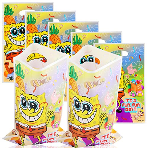 Avatar Geschenktüten, ZoneYan Kinder Geburtstagstüten,Cookie Partytüten, Kindergeburtstag Party Mitgebsel,Bunte Süßigkeiten Tüten (SpongeBob)