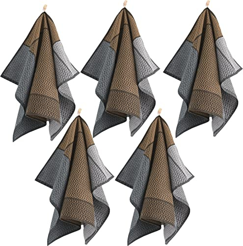ZWOLTEX 5er Set Geschirrtücher/Geschirrtuch | Küchentuch | Abtrockentuch | Klassische Baumwolle I Sammlung PURE - 5x Pure Beige (50x70)