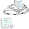 OVNMFH Selbstliebe-Silber-Opal-Herzring, herzförmiger weißer V-förmiger Ring, niedlicher weißer Zirkon-Ehering, perfektes inspirierendes Geschenk für Sich selbst (10)