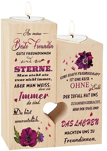 An Meine Beste Freundin - Freundinnen, Kerzenhalter Geburtstagsgeschenk für Beste Freundin - Freundschaft Kerzenständer,Geschenke Für Freundin,Weihnachtskerze Geschenk (Beste Freundin)