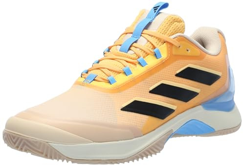 adidas Women's Avacourt 2 Clay Tennis, Semi Spark/Black/Blue Burst, 10