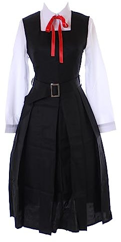 Kawaii-Story MN-216 School Uniform Black Dress Blouse 4-Piece Cosplay Costume for Mitaka Asa Chainsaw Man (XL)