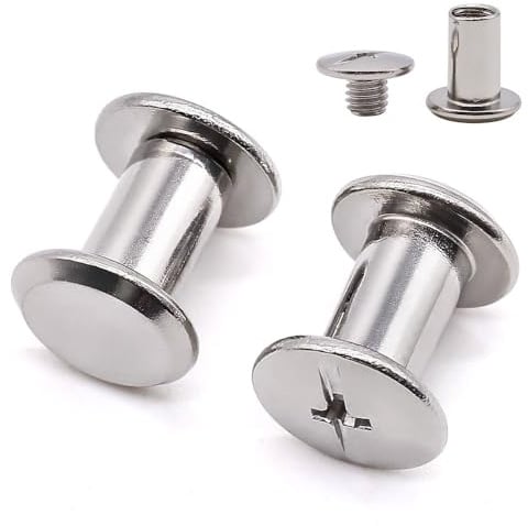 Glvaner 40 Sets M3 x 10mm Binding Screws, 304 Stainless Steel 18-8, Cross Head Chicago Screw Bingding Post Screw Kits for DIY Leather, Photo Albums, Bookbinding, Scrapbook, Belt