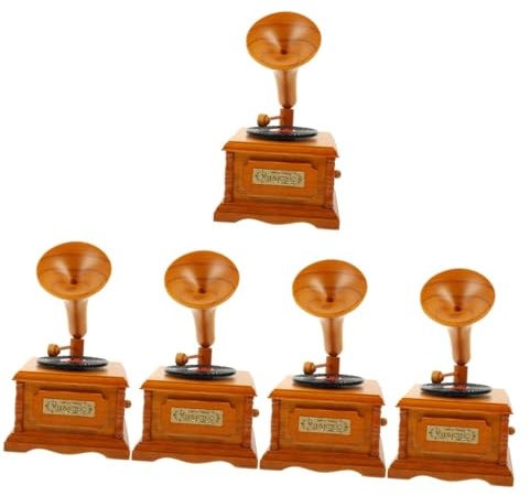 ABOOFAN Wohnkultur 5 Stück Grammophon Vintage-Requisiten Geschenke Mädchen Weihnachten Bewegung Geburtstag Barfigur Für Geformte Dekoration Antiker Valentinstag Dekorativer