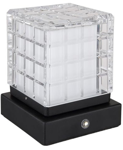 Globo Tischleuchte Beistelllampe LED Touch-Dimmer Nachttischlampe USB AKKU Schwarz