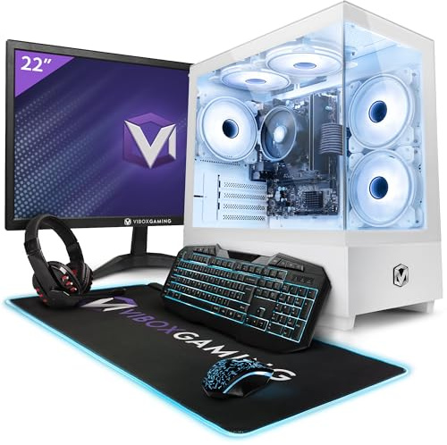 Vibox VI-124 Gaming PC Bundle • AMD Ryzen 3 3200G Quad-Core • Integrated Radeon Vega 8 • 16GB RAM • 1TB SSD • Windows 11 • 22 Monitor • WiFi