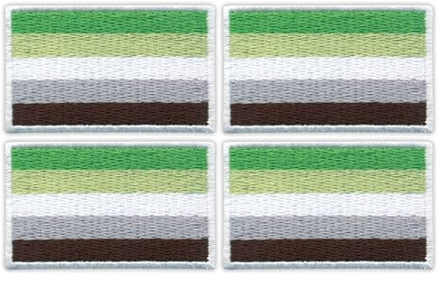 Aromantic Pride-Flagge, zum Aufbügeln oder Heißsiegeln, bestickt, 4 Stück