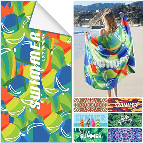 Euakee Strandhandtuch, XXL 90x180 cm Mikrofaser Strandtuch, Schnelltrocknende Sporthandtücher, Reisehandtuch Saunahandtuch Tragbares Badetuch Groß für Reise, Strand, SPA, Sauna (EE004)