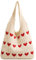ZBHDEYG 1 stück liebe gestrickte Tasche, Damen gewebte Tasche, Umhängetasche, gestrickte Handtasche, einkaufstasche, süße Tasche, Damentasche