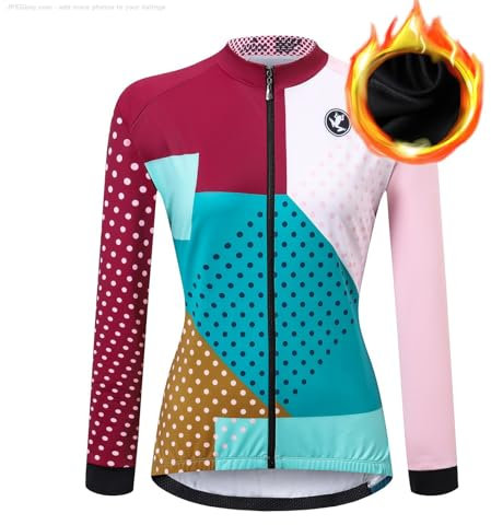 UGLY FROG Winter Women's Cycling Jersey Long Sleeves Road Bike Shirt Cycling Tops Bicycle Riding MTB Clothing Thermal Fleece for outdoor Temperature 5-15°C