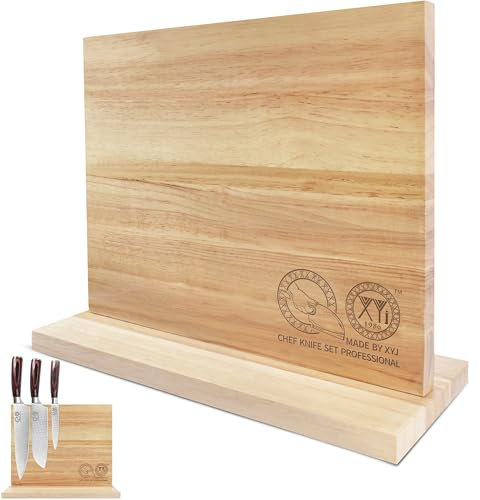 XYJ Magnetic Knife Block, Double Sided Knife Holder, Knife Block with Strong Magnets, Kitchen Cutlery Stand, Knife Storage Rack, Large Capacity, Strong Magnetic Kitchen Accessories Organization Tool