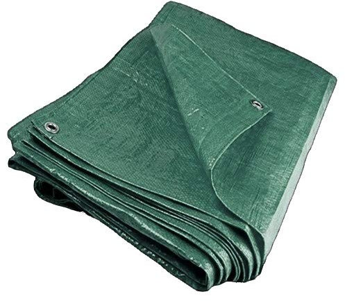 H-LINE Heavy Duty Waterproof Lightweight Tarpaulin Tarp Ground Cover Sheet Camping Tent (Green, 6FT X 6FT / 1.8M X 1.8M)