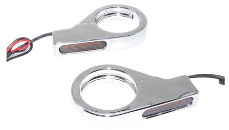 Indicateurs de Tournage Tubes De Fourche Avant LED pour Motos, 41mm, Lampes Clignotantes Ambre Et Blanc pour H&Arley