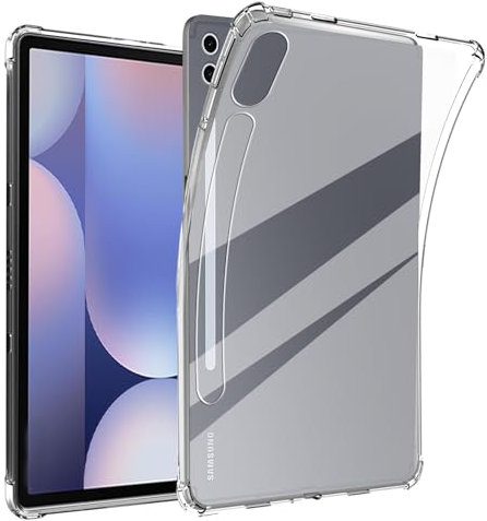 carinacoco Clear Case for Samsung Galaxy Tab S10 Plus/S9 Plus 12.4 inch, Ultra Transparent Soft TPU Protective Cover, Lightweight Flexible Silicone Shockproof Rugged Back Cover