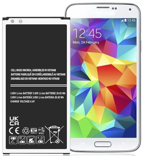 5200mAh Akku für Galaxy S5, Neues Upgrade 0 Zyklus hohe Kapazität Akku-Ersatz für Samsung Galaxy S5 I9600 G900R4 AT&T G900A G900F G900H G900P G900V G900T