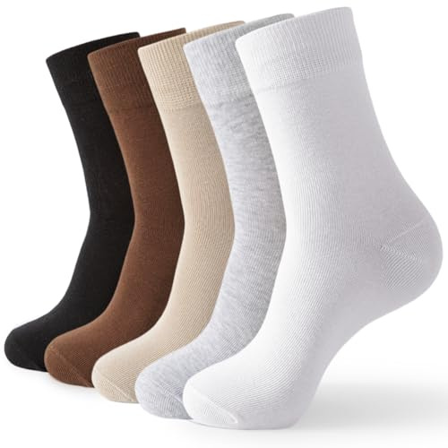 Wamicu 5 Paar Socken Herren Damen, Dünne Baumwolle Damensocken | Bequem und Atmungsaktiv mit Komfortbund Business Sportsocken, Größe 35-41/41-43/43-46