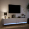 IKAYAA Mueble TV Suspendido con iluminación LED 180x31x38 cm Mesa TV Flotante Mueble TV Colgante Mueble de Salón Suspendido con Compartimiento con 2 Cajones Blanco