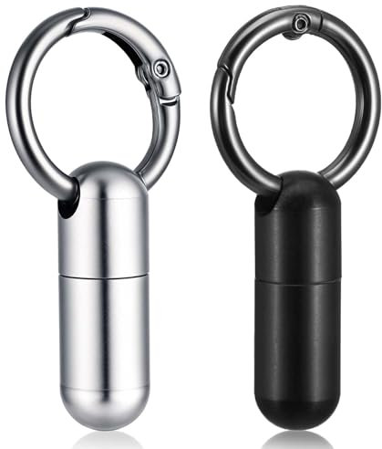 Qianyu 2 Stück Pillendose Schlüsselanhänger Klein Pillenbox Pillenhalter Tragbarer Mini Micro Tablettenbox Wasserdichte Medikamenten Organizer für Reise Handtasche Handtasche Tasche Outdoor