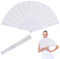 TSKDKIT 2 Piéces Éventails Pliables, Éventails blanc D'été, Éventails Chinois en Tissu, Éventails Pliants pour Danses, Fêtes, Tai Chi, Kung Fu, DIY, Décorations pour La Maison, Cadeaux de Mariage