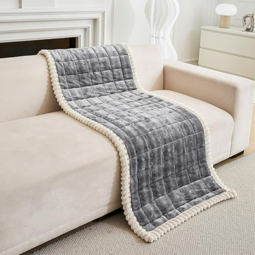 SHANNA Plüsch Samt Gesteppte Couch Kissenbezüge Luxus Dickes Gefühl Sofabezüge Neue Atmungsaktive Sofa Überwürfe Weiche Haustier Couch Matte Kein Bleichen für Wohnzimmer (Dunkelgrau, 70×180cm)