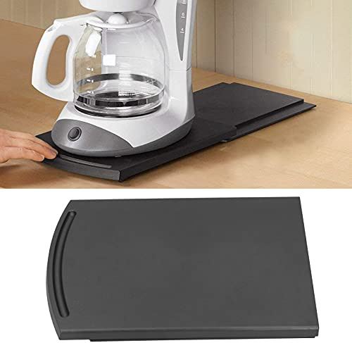 Tnfeeon Sliding Coffee Maker Tray, Sliding Tray Mat for Coffee Maker Countertop Machine Moving Holder Kitchen Appliance Moving Caddy Black