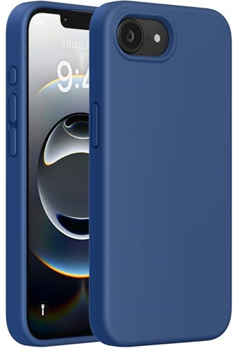 Miracase for iPhone 16e Case, [Anti-Slip and Lightweight] [Silky-Soft Touch] [Full-body Drop Protection] Silicone Shockproof Cover with Anti-Scratch Lining for 16e Phone Case, 6.1'' (Glass Blue)