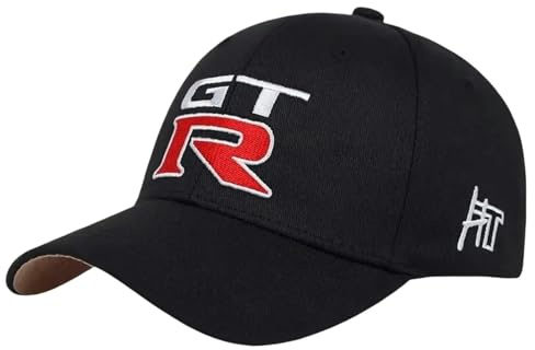 Unisex Baseball Cap Herren Damen für GTR, Baseballkappe mit Auto-Logo Einstellbare Basecap Baumwollkappe Autofans Hüte, Sonnenschutz Cap,Black-One Size