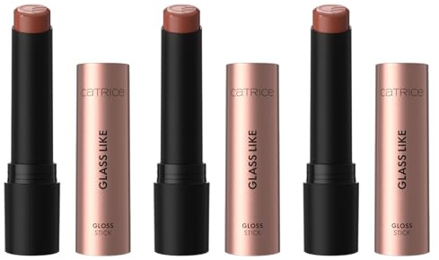 Catrice Glass Like Gloss Stick, Lippenstift, Nr. 050, Braun, feuchtigkeitsspendend, glänzend, farbintensiv, vegan, ohne Konservierungsstoffe, ohne Parabene, ohne Mikroplastikpartikel, 3er Pack (3x3g)