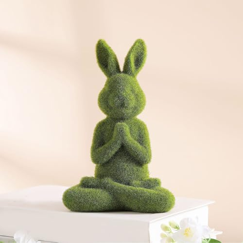 VOQGHTU Osterdeko,Osterhase,Ostermoos Hasenfiguren,Flauschiger HäSchen- Osterdeko Figur,Hase Innendekoration,HäSchen Garten,Osterhasen-Figur Aus HäSchen StüCke Garten,Yoga Dekoration FüR Raum