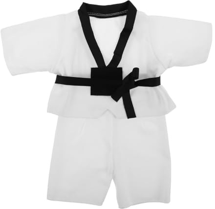 BESPORTBLE Puppen-KaratekostüM Mit GüRtel – Authentisches Taekwondo Puppenkleidung FüR GroßE Puppen Und Stofftiere – Vielseitiges Kampfsportpuppen-ZubehöR FüR Rollenspiele Und Verkleidung