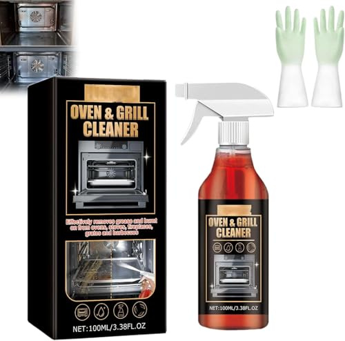 Oven Cleaner Heavy Duty,Grill & Barbecue Cleaner, Heavy Duty Oven Cleaner & Degreaser, Removes Baked On Food and Burnt-In Grease Fast, for Ovens, Barbecues, Grills, Racks & Trays (1set)