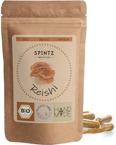 SPINTZ Bio Reishi Kapseln 500 Stk. vegan, Ling Zhi, Reishi Pilz aus Fruchtkörper, HPMC Kapseln, ohne Zusätze, Quelle von Kupfer und Mangan