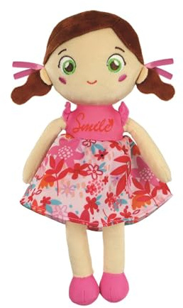 Clementoni Baby - Plush Soft Doll Red Smile Weiche Puppe für Neugeborene 0+ Monate, Verschiedene Texturen und sensorische Erfahrung, stimuliert Zuneigung und Pflege, 17603