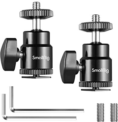 SMALLRIG Mini Ball Head 2 Stück mit Cold Shoe Adapter für DSLR Monitor Gopro - 2059